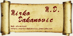 Mirko Dakanović vizit kartica